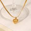 Wholesale Necklace Stainless Steel Titanium Steel Heart Geometric Ins Style 18K Goldplated
