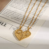 Wholesale Necklace Stainless Steel Titanium Steel Heart Shape Electroplating Design With Diamond Moon Star Half Love Beaded For Women
