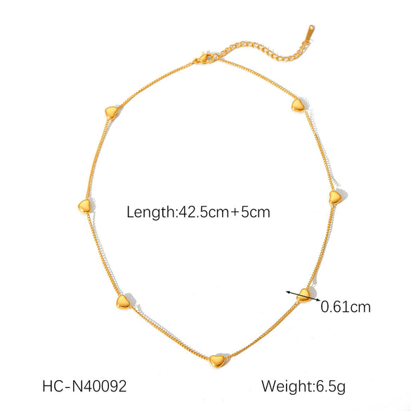 Wholesale Necklace Stainless Steel Titanium Steel Love Heart Geometric Clavicle Chain For Women Electroplated Hip Hop Style