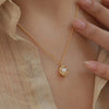 Wholesale Necklace Stainless Steel Titanium Steel Pearl Peanut Irregular Flowers Ushape Drop Shape Electroplating Women's Light Luxury Elegant Fashion