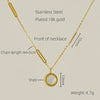 Wholesale Necklace Stainless Steel Titanium Steel Round Geometric Pendant Electroplated Simple Style Women's