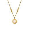 Wholesale Necklace Stainless Steel Titanium Steel Round Geometric Pendant Electroplated Simple Style Women's