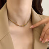 Wholesale Necklace Stainless Steel Titanium Steel Snake Bone Chain Geometric Pattern Electroplating Retro Design Unisex