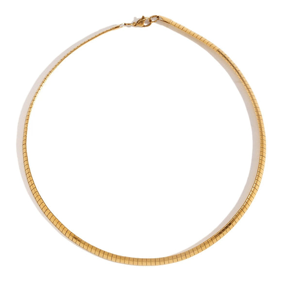 Wholesale Necklace Stainless Steel Titanium Steel Snake Bone Chain Geometric Pattern 18K Gold Plated For Women