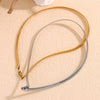 Wholesale Necklace Stainless Steel Titanium Steel Snake Bone Chain Geometric Pattern 18K Gold Plated For Women