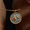 Wholesale Necklace Stainless Steel Titanium Steel Star Moon Geometric Twelve Constellations Dripping Oil Style For Women
