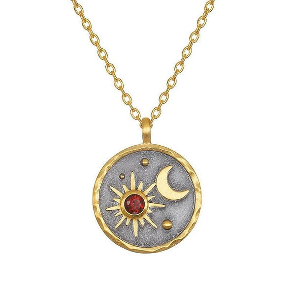 Wholesale Necklace Stainless Steel Titanium Steel Star Moon Geometric Twelve Constellations Dripping Oil Style For Women