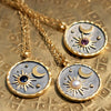Wholesale Necklace Stainless Steel Titanium Steel Star Moon Geometric Twelve Constellations Dripping Oil Style For Women