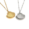 Wholesale Necklace Stainless Steel Titanium Steel Versatile Ocean Series Shell Pendant Electroplating Women's