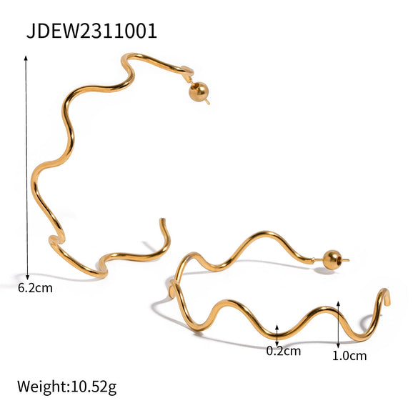 Wholesale Necklace Stainless Steel Titanium Steel Wave Electroplated Jewelry For Women