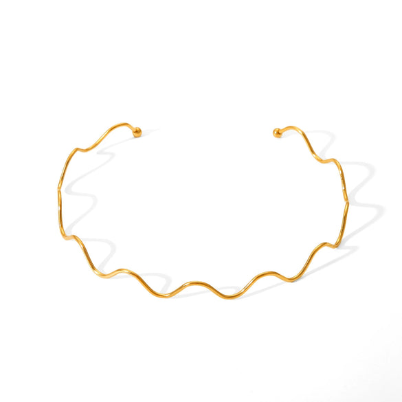 Wholesale Necklace Stainless Steel Titanium Steel Wave Geometric Electroplating For Women