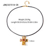 Wholesale Necklace Stainless Steel Wax Cord Geometric Cross Set Zircon Electroplated For Women