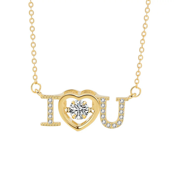 Wholesale Necklace 925 Sterling Silver Beating Heart Pendant With Korean Letter Pattern Electroplated For Women