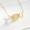 Wholesale Necklace 925 Sterling Silver Beating Heart Pendant With Korean Letter Pattern Electroplated For Women