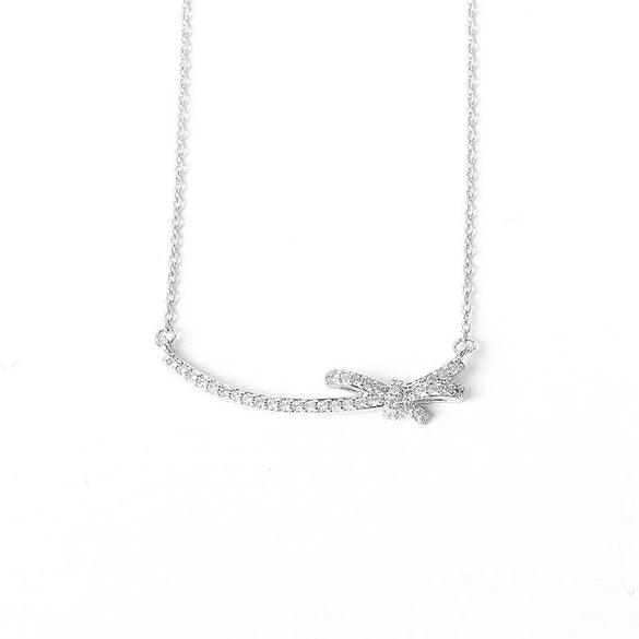 Wholesale Necklace 925 Sterling Silver Bow Mixed Gem Inlay Electroplating