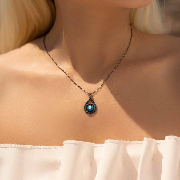 Wholesale Necklace 925 Sterling Silver Cartoon Character Ghost Big Eye Clavicle Chain For Women