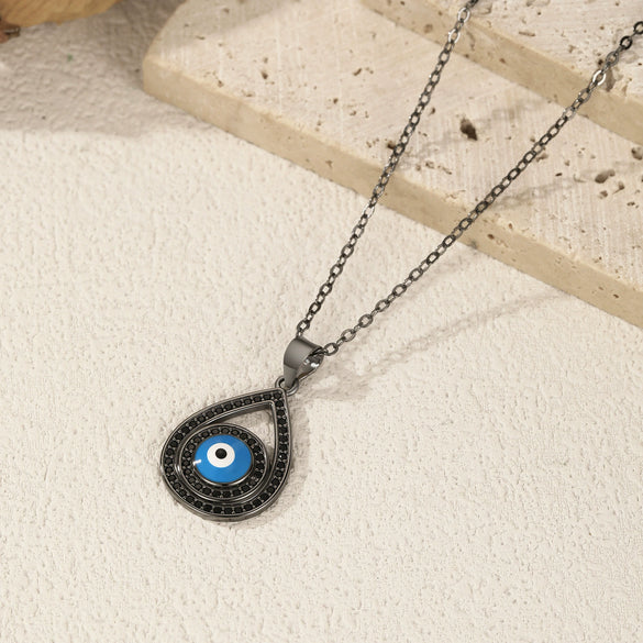 Wholesale Necklace 925 Sterling Silver Cartoon Character Ghost Big Eye Clavicle Chain For Women