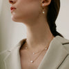 Wholesale Necklace 925 Sterling Silver Double Layer Baroque Pearl Pendant Geometric Electroplated For Women