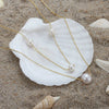 Wholesale Necklace 925 Sterling Silver Double Layer Baroque Pearl Pendant Geometric Electroplated For Women