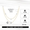 Wholesale Necklace 925 Sterling Silver Double Layer Baroque Pearl Pendant Geometric Electroplated For Women