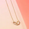 Wholesale Necklace 925 Sterling Silver Double Oval Interlocking Double Ring Pendant With Diamonds Geometric Light Luxury Style