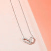 Wholesale Necklace 925 Sterling Silver Double Oval Interlocking Double Ring Pendant With Diamonds Geometric Light Luxury Style