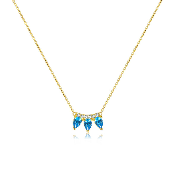 Wholesale Necklace 925 Sterling Silver Drop Crown Geometric Electroplated Women's Fashion