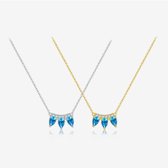 Wholesale Necklace 925 Sterling Silver Drop Crown Geometric Electroplated Women's Fashion