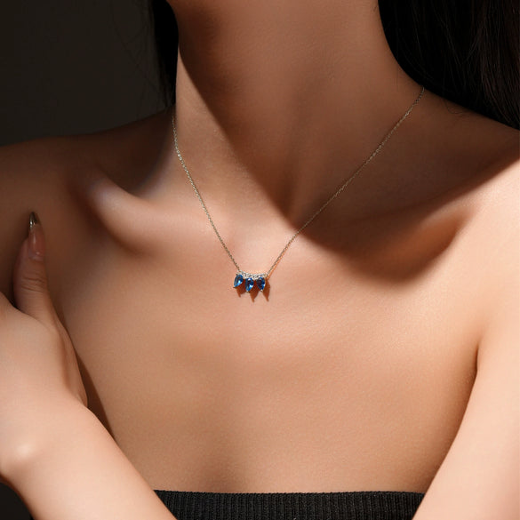 Wholesale Necklace 925 Sterling Silver Drop Crown Geometric Electroplated Women's Fashion