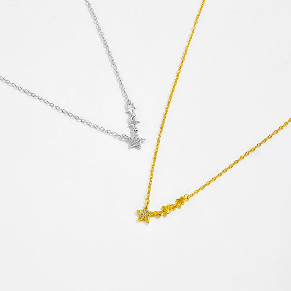 Wholesale Necklace 925 Sterling Silver Fivepointed Star Electroplated Fashion Geometric Style For Women