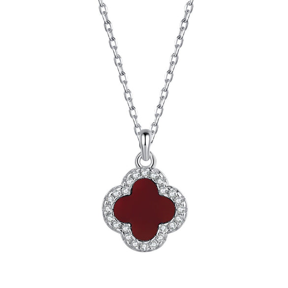 Wholesale Necklace 925 Sterling Silver Flower Clover Electroplated Women's Fashion