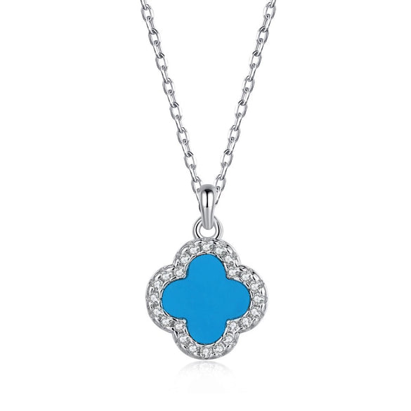 Wholesale Necklace 925 Sterling Silver Flower Clover Electroplated Women's Fashion