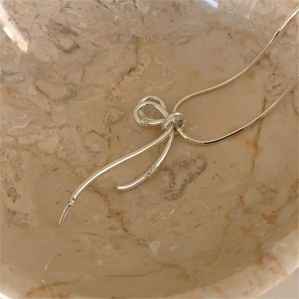 Wholesale Necklace 925 Sterling Silver Geometric Bow Knotted Design