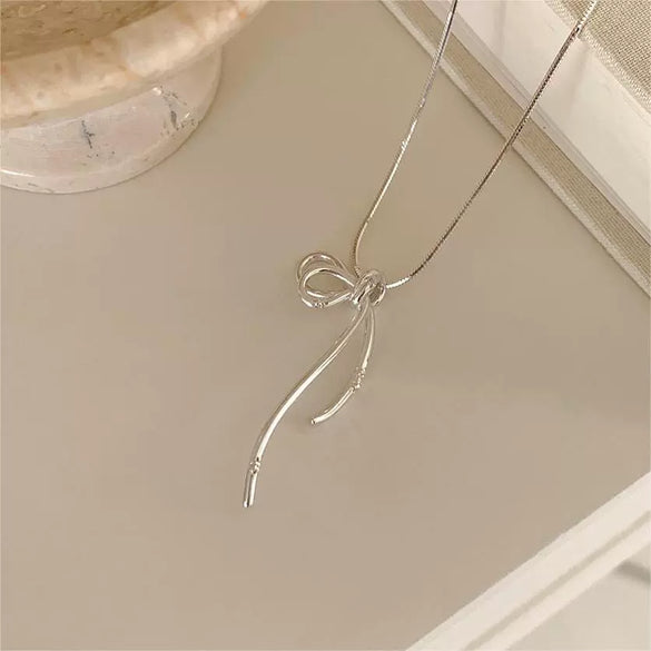 Wholesale Necklace 925 Sterling Silver Geometric Bow Knotted Design