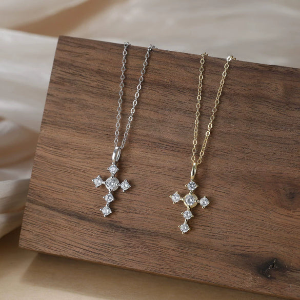 Wholesale Necklace 925 Sterling Silver Geometric Cross Electroplated Design For Women