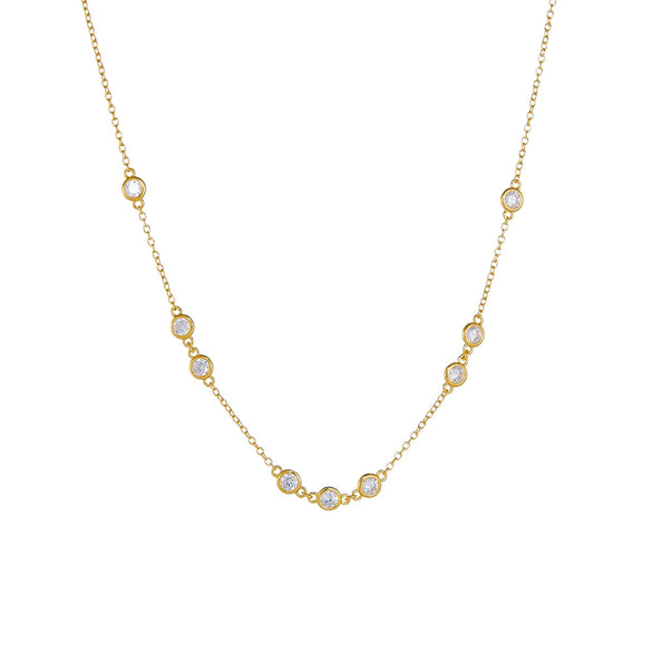 Wholesale Necklace 925 Sterling Silver Geometric Diamond Stacked Design For Women