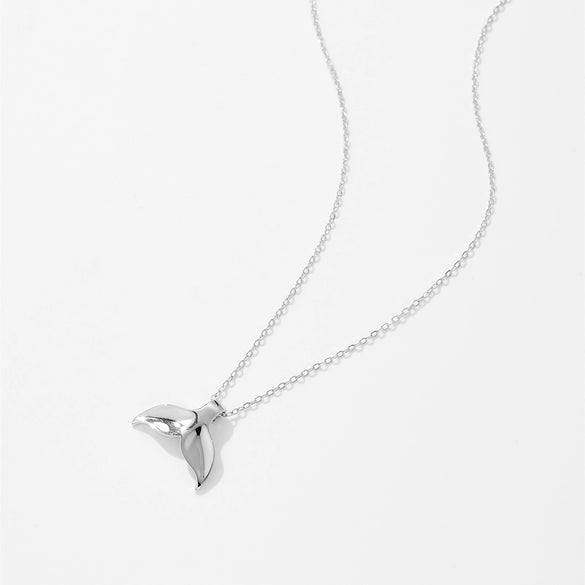 Wholesale Necklace 925 Sterling Silver Geometric Fishtail Design Platinum 18K Gold Plated Diamond Pendant