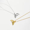 Wholesale Necklace 925 Sterling Silver Geometric Fishtail Design Platinum 18K Gold Plated Diamond Pendant
