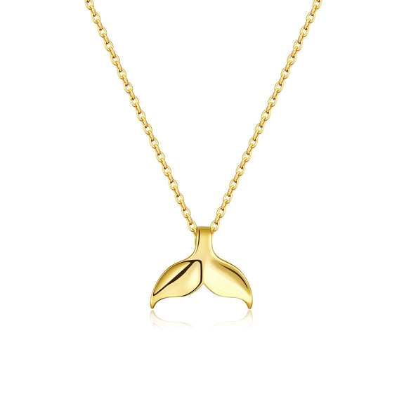 Wholesale Necklace 925 Sterling Silver Geometric Fishtail Design Platinum 18K Gold Plated Diamond Pendant