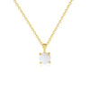Wholesale Necklace 925 Sterling Silver Geometric Fourclaw Opal Electroplated Women's
