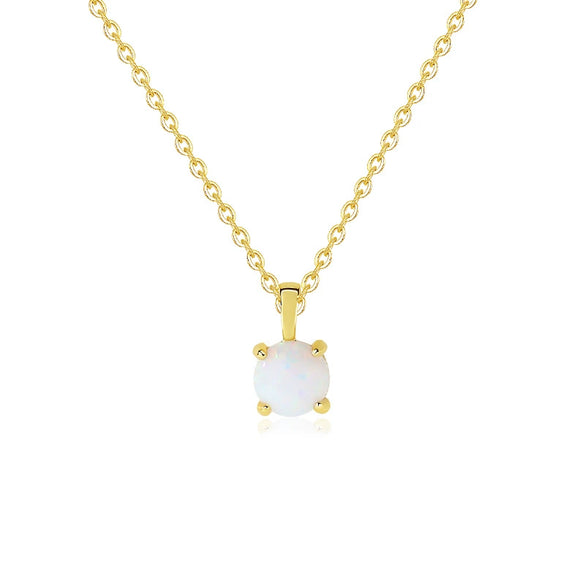 Wholesale Necklace 925 Sterling Silver Geometric Fourclaw Opal Electroplated Women's