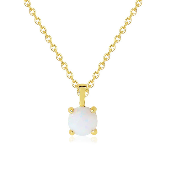 Wholesale Necklace 925 Sterling Silver Geometric Fourclaw Opal Electroplated Women's