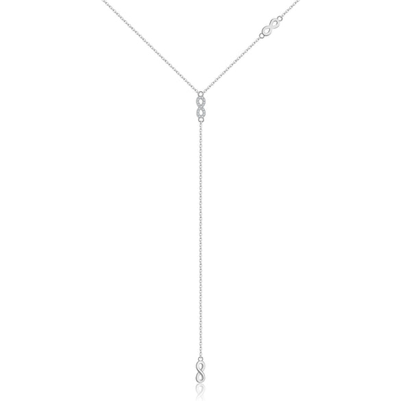 Wholesale Necklace 925 Sterling Silver Geometric Heart Long Tassel Electroplated Platinum 18K Gold Unisex