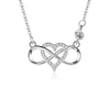 Wholesale Necklace 925 Sterling Silver Geometric Love Infinite Pendant Ochain Electroplated For Women