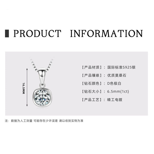 Wholesale Necklace 925 Sterling Silver Geometric Pendant Set With Diamonds Minimalist Style For Women