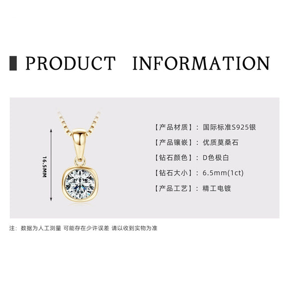 Wholesale Necklace 925 Sterling Silver Geometric Pendant Set With Diamonds Minimalist Style For Women