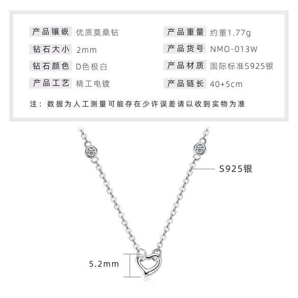 Wholesale Necklace 925 Sterling Silver Geometric Pendant Set With Diamonds Minimalist Style For Women