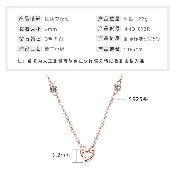 Wholesale Necklace 925 Sterling Silver Geometric Pendant Set With Diamonds Minimalist Style For Women