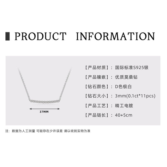 Wholesale Necklace 925 Sterling Silver Geometric Pendant Set With Diamonds Minimalist Style For Women