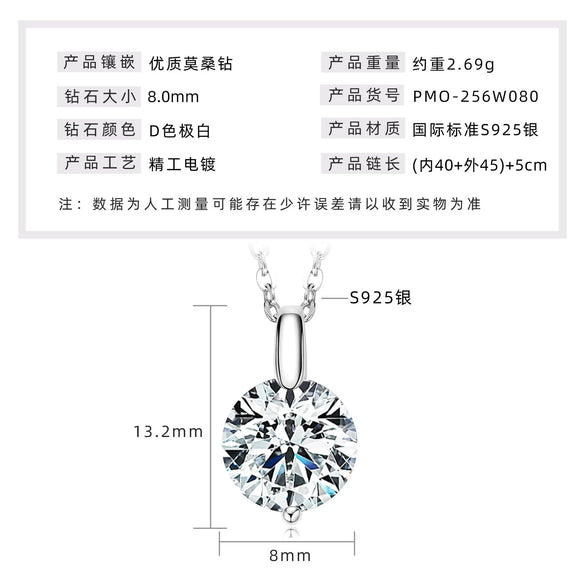 Wholesale Necklace 925 Sterling Silver Geometric Pendant Set With Diamonds Minimalist Style For Women